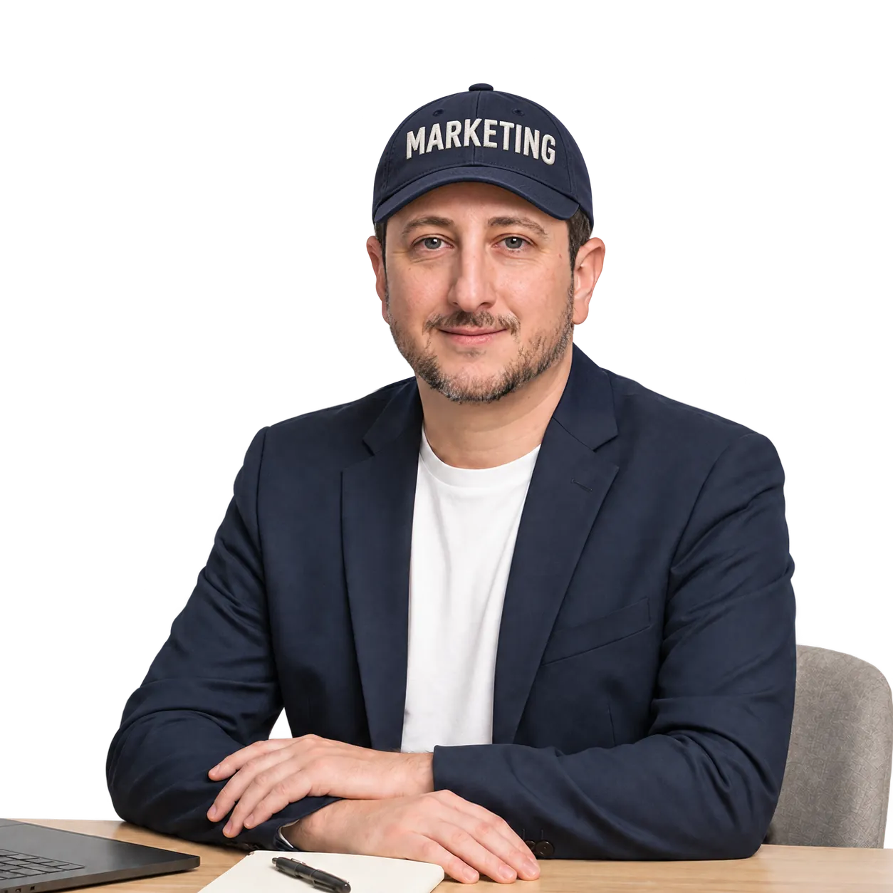 Anthony at his desk